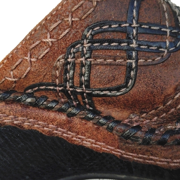 Ladies leather clogs,brown,decorative stitching,Clark's Artisan Collection, 8.5 - Picture 9 of 10